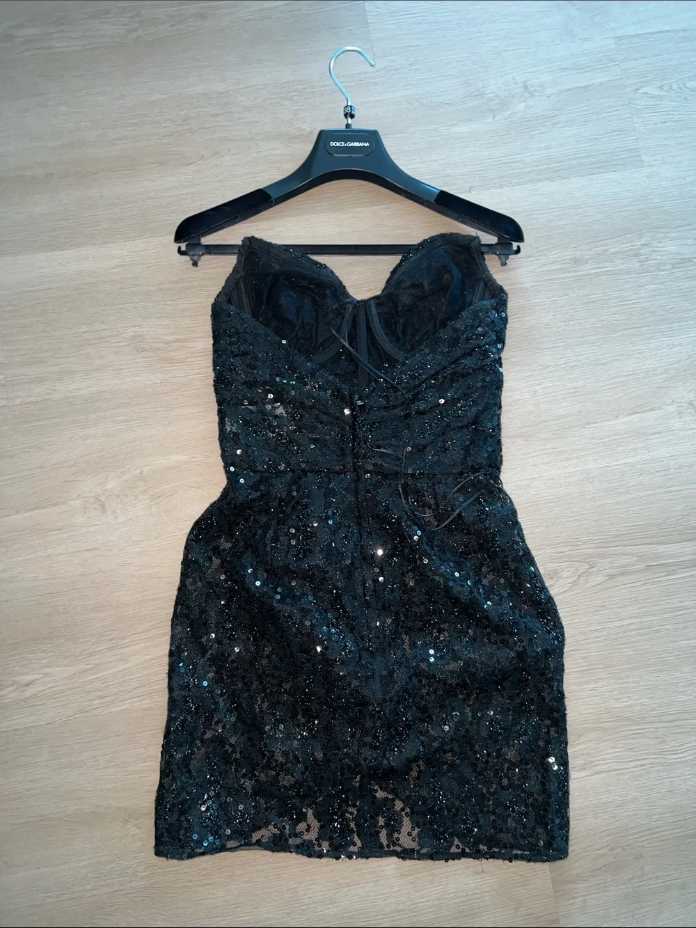 Dolce & Gabbana Black Strapless Sequin Cocktail Dress - Picture 4 of 5